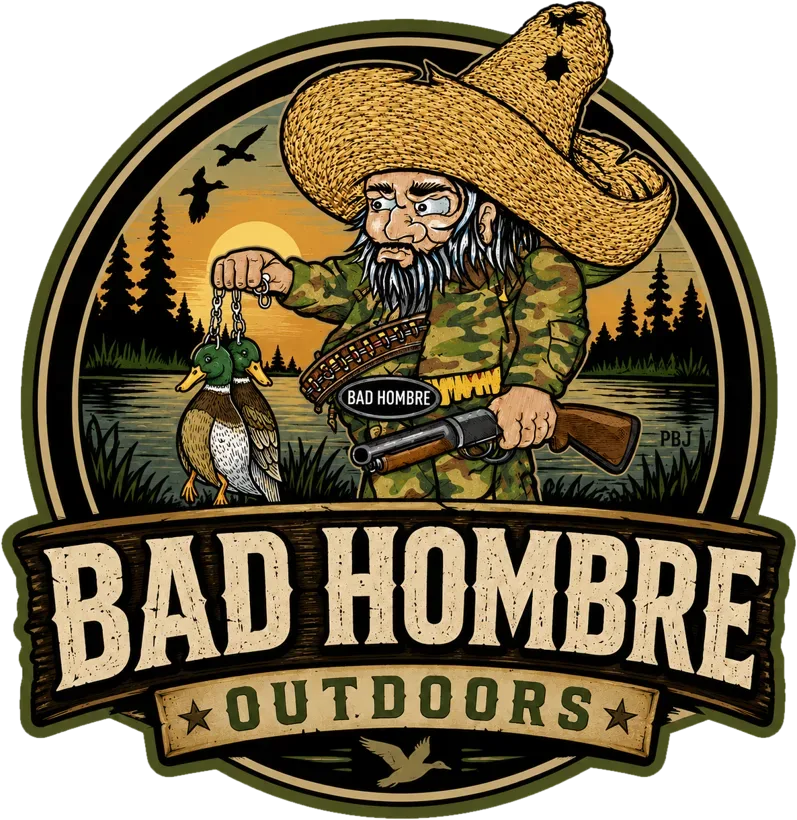 Bad Hombre men's duck hunting graphic
